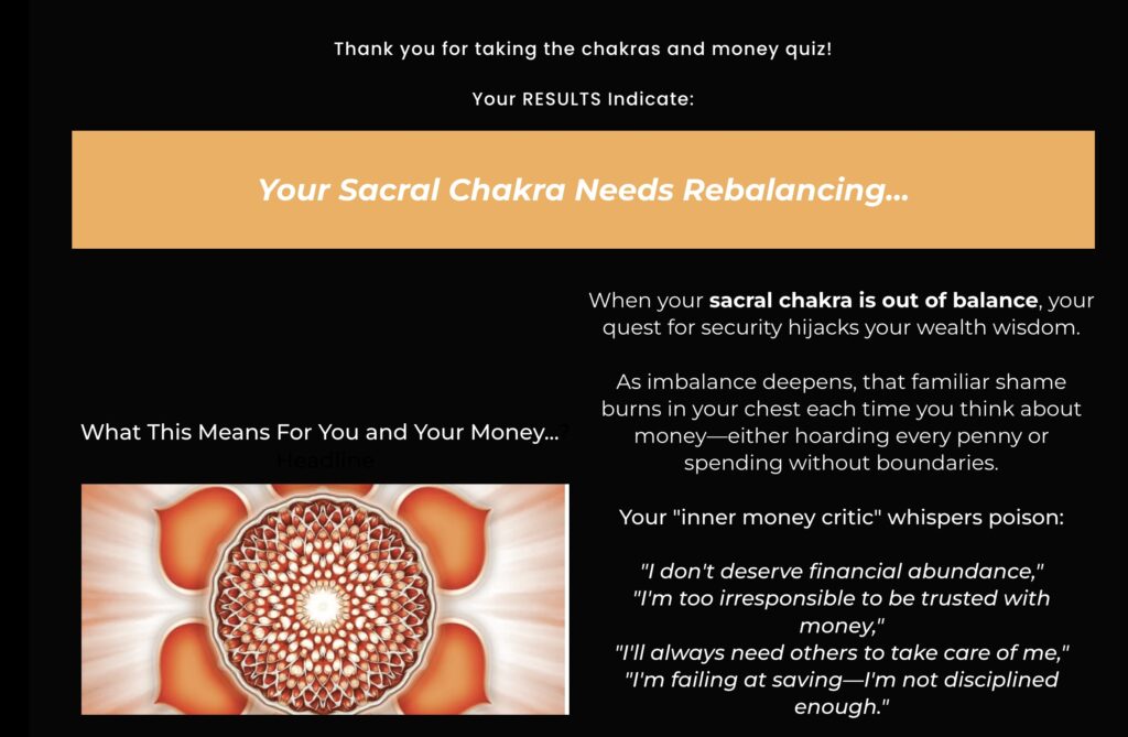 Leisa Peterson Money Quiz Results