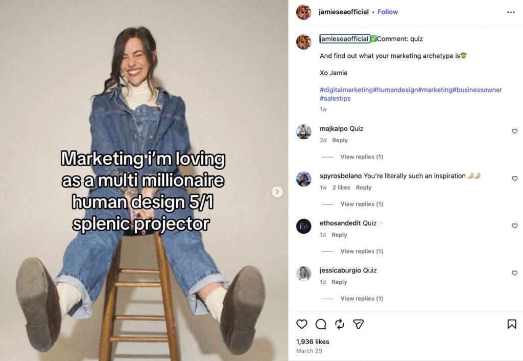 archetype quiz instagram carousel