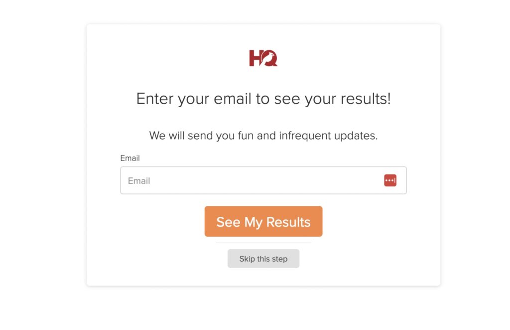 Bird quiz opt in form