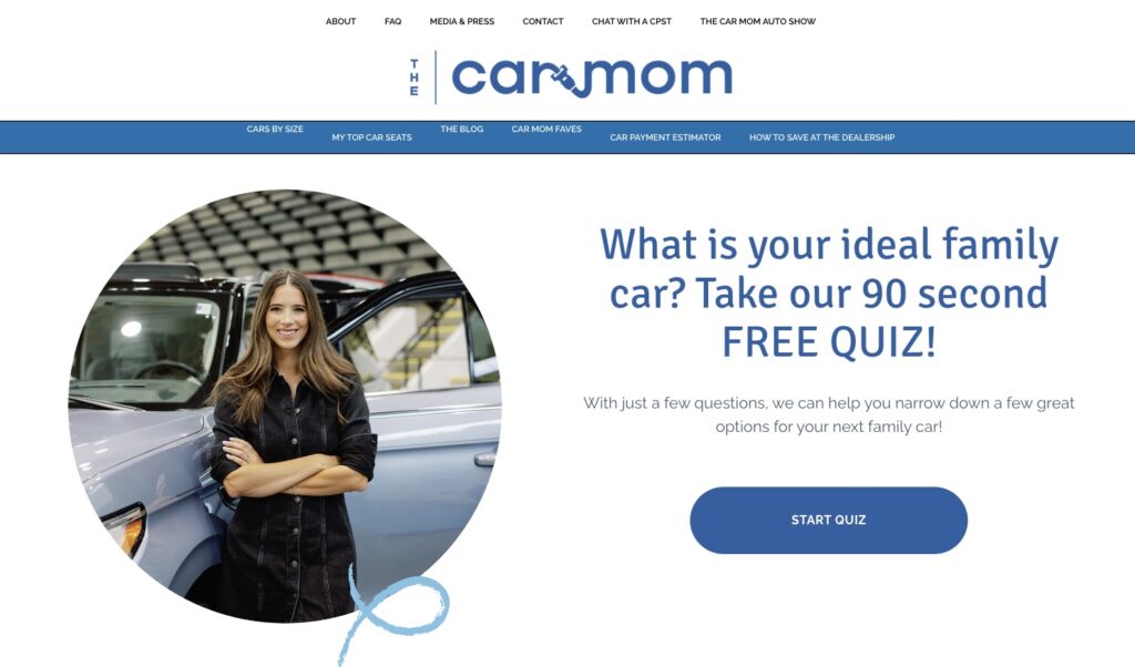 The Car Mom Website Quiz