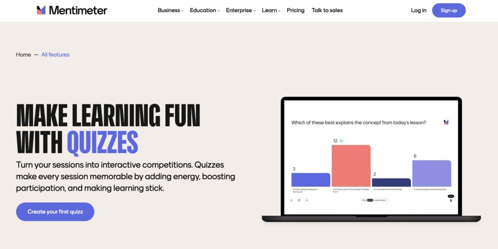 Mentimeter AI Quiz Maker