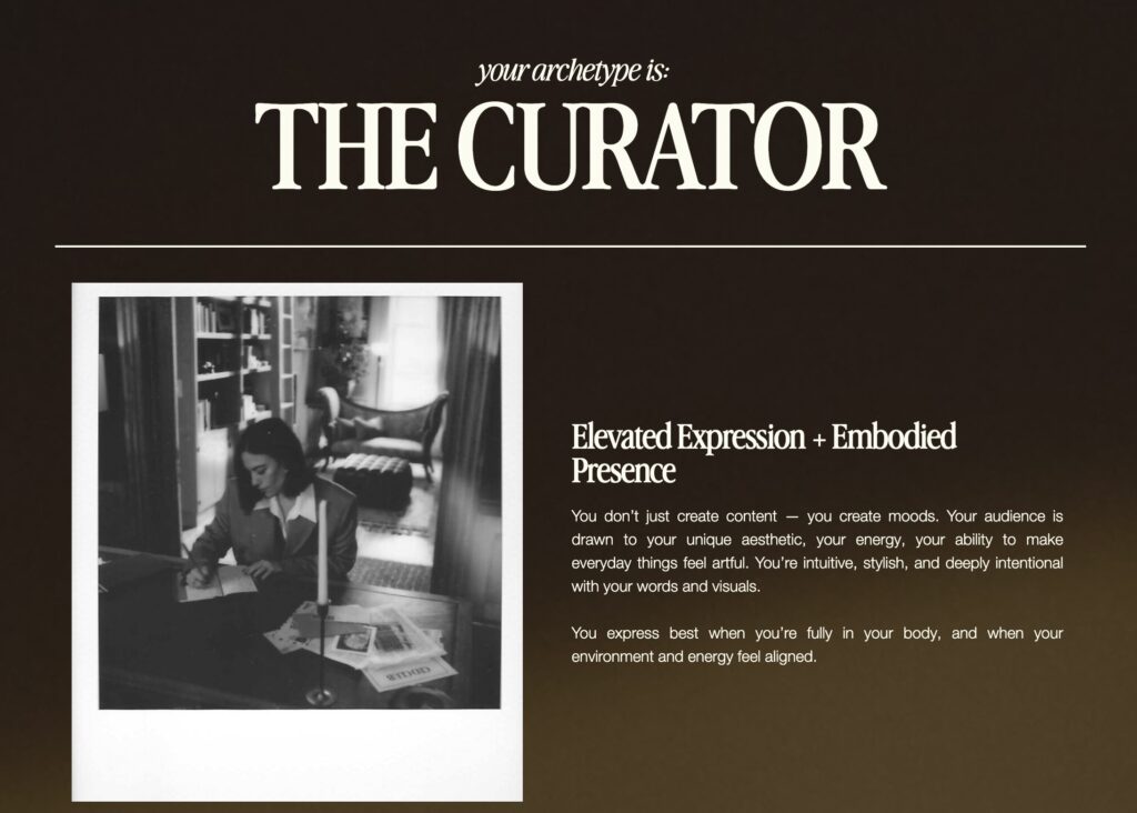 Visibility Archetype Quiz Results