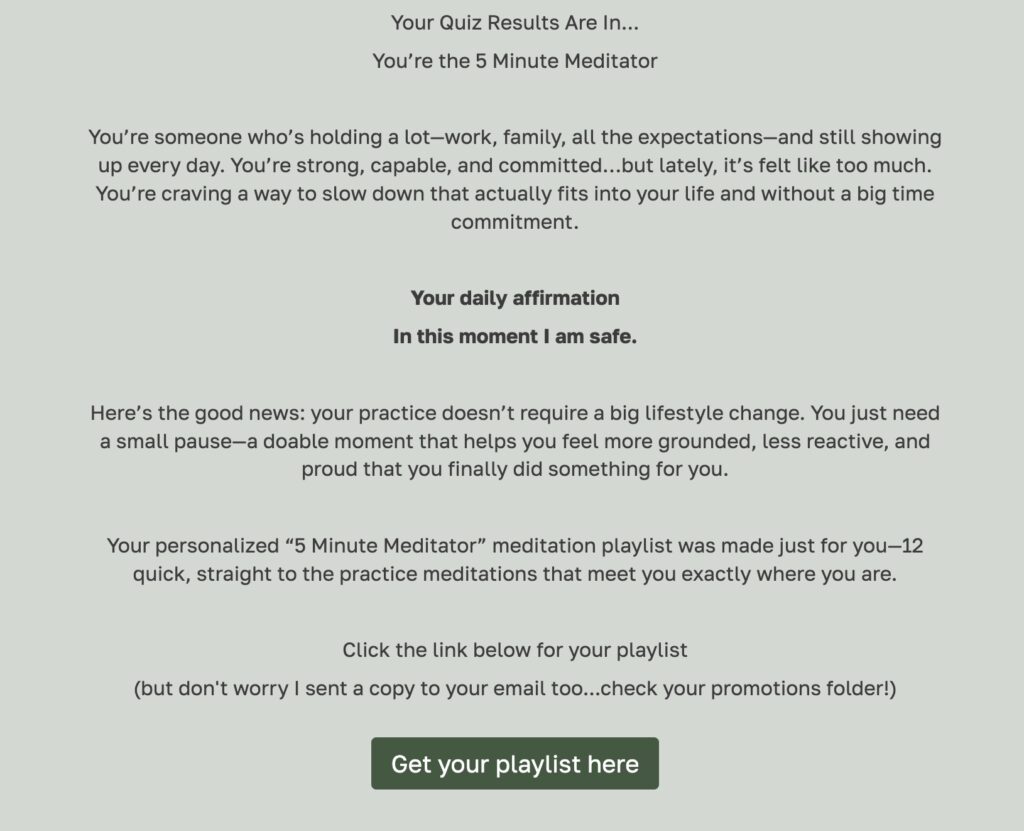 Yoga For You Quiz Result