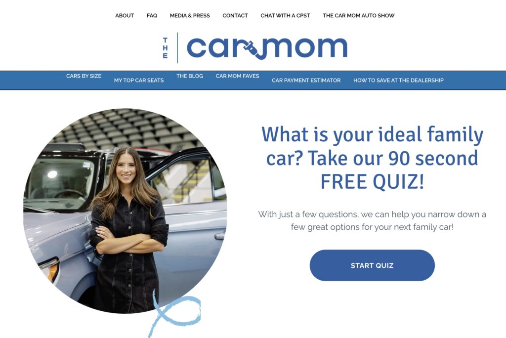 The Car Mom Website Quiz