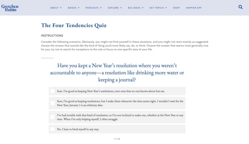 Four Tendencies Quiz