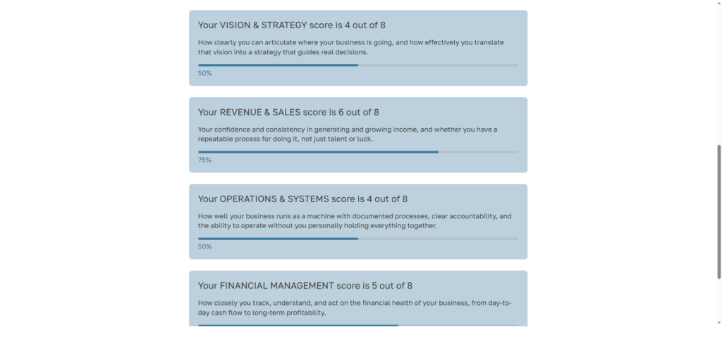 multiple categories quiz scoring