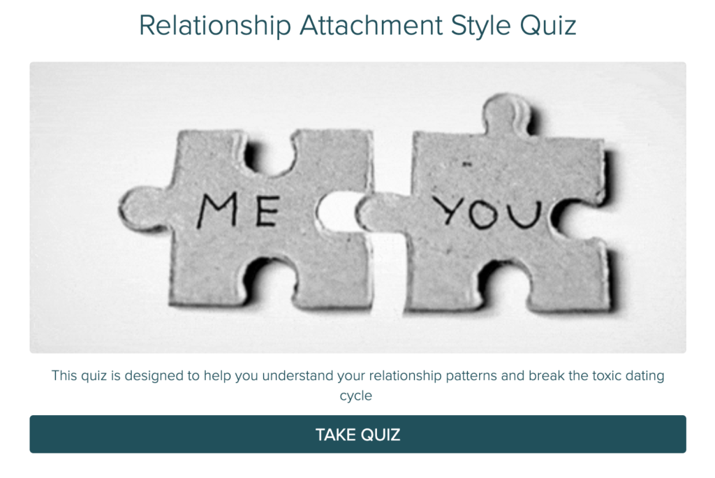 Dr. Morgan Coaching Attachment Style Quiz landing page