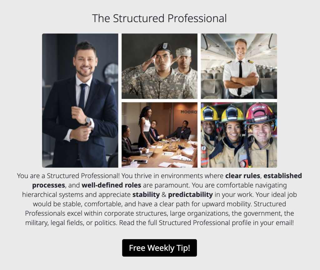 Advice with Erin's Quiz results for her lead generation quiz built with Interact