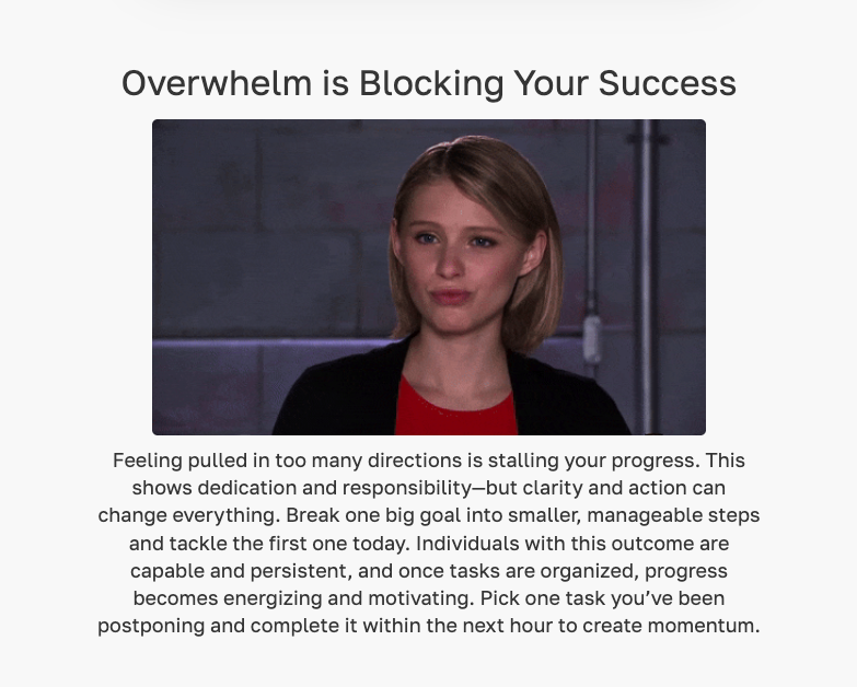 Quiz Result from Interact Quiz about Overwhelm