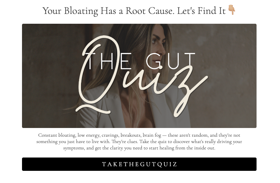 Dina Celina's Bloating root cause quiz.