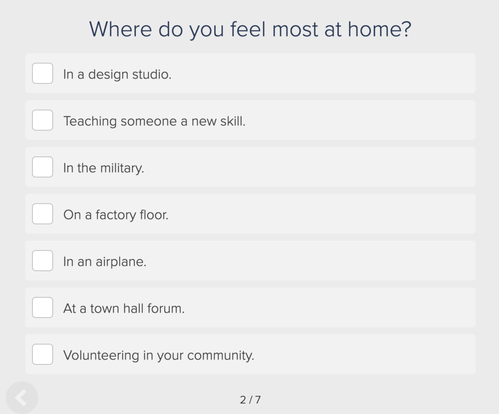 A question from Atlassian's Leadership style Interact quiz