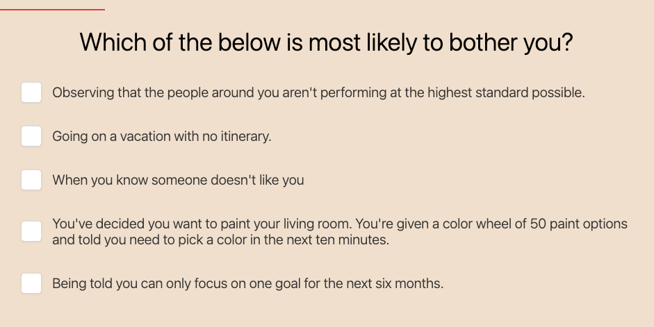 Katherine Morgan Schafler’s Perfectionist Profile Quiz Question