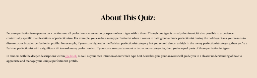 About This Quiz section on Katherine Morgan Schafler's website.