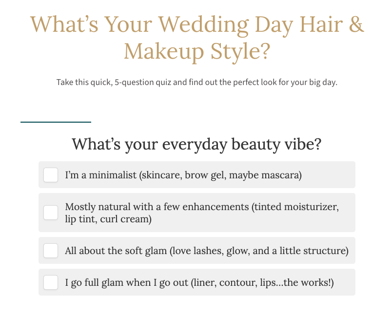 The Bridal Beauty Team's quiz