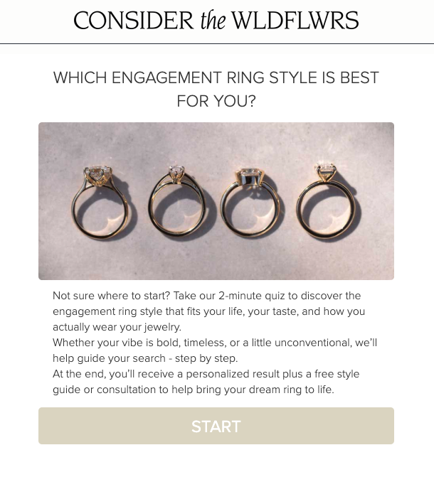 Consider the Wldflwrs’ engagement-ring quiz.