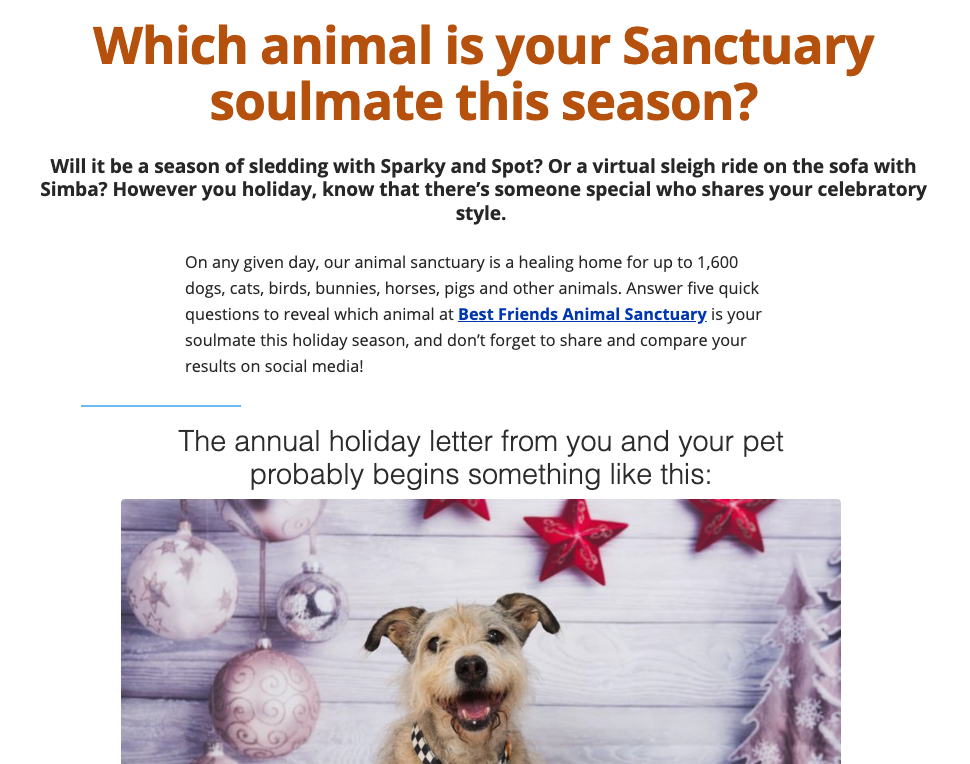 Best Friends Animal Society’s Sanctuary Soulmate quiz