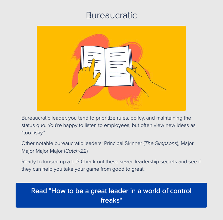 Atlassian’s leadership style quiz result