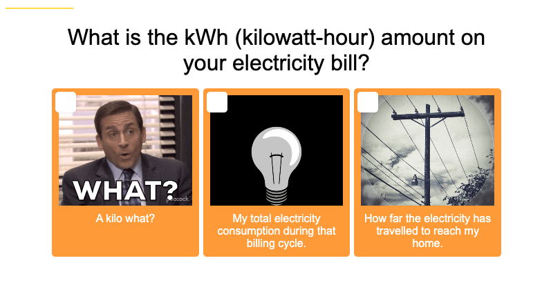 Direct Energy’s energy-bill "What's on my energy bill? quiz question