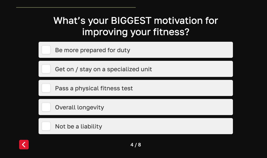 Effective Fitness readiness assessment quiz question