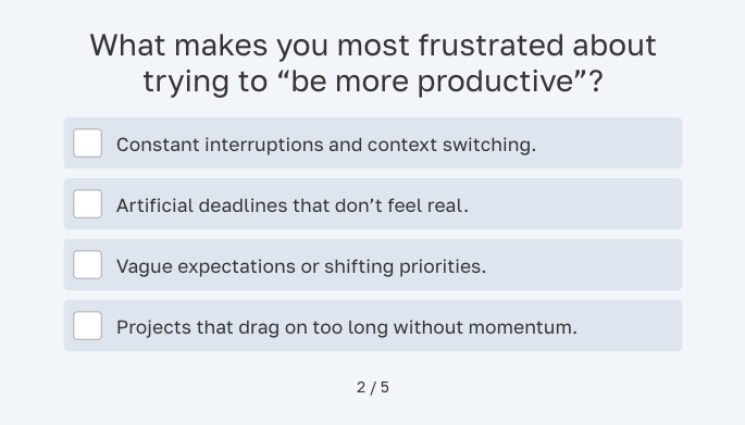 Interact's "What's your Focus Archetype?" quiz template question.